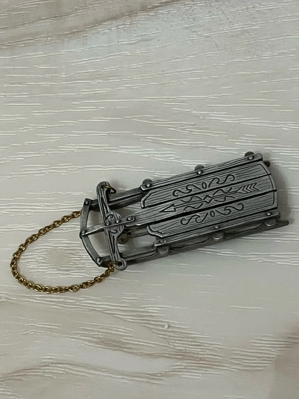 VTG Jonette Jewelry Pewter Winter Sled Pin Brooch Signed 